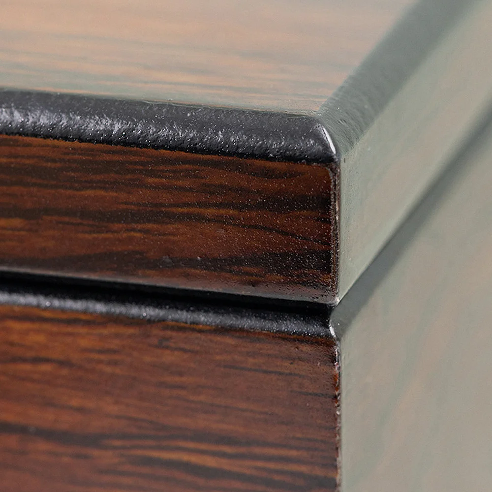 Walnut Color Wooden Tissue Paper Dispenser, Home Daily Use Desk Wood Napkin Paper Storage Case 4