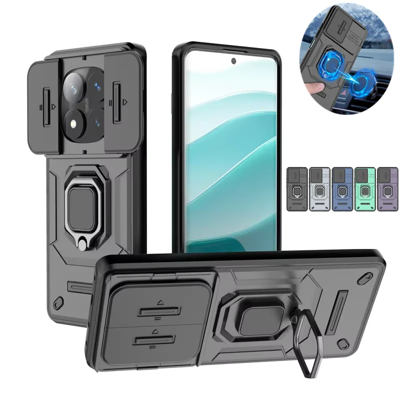 Armor  with Car Magnetic Ring and Lens Protection Cover