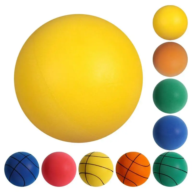 Ballon rebondissant en mousse silencieuse pour enfant en bas âge, balle de  basket-ball d'intérieur, jouets silencieux à rebond d'air, 24cm