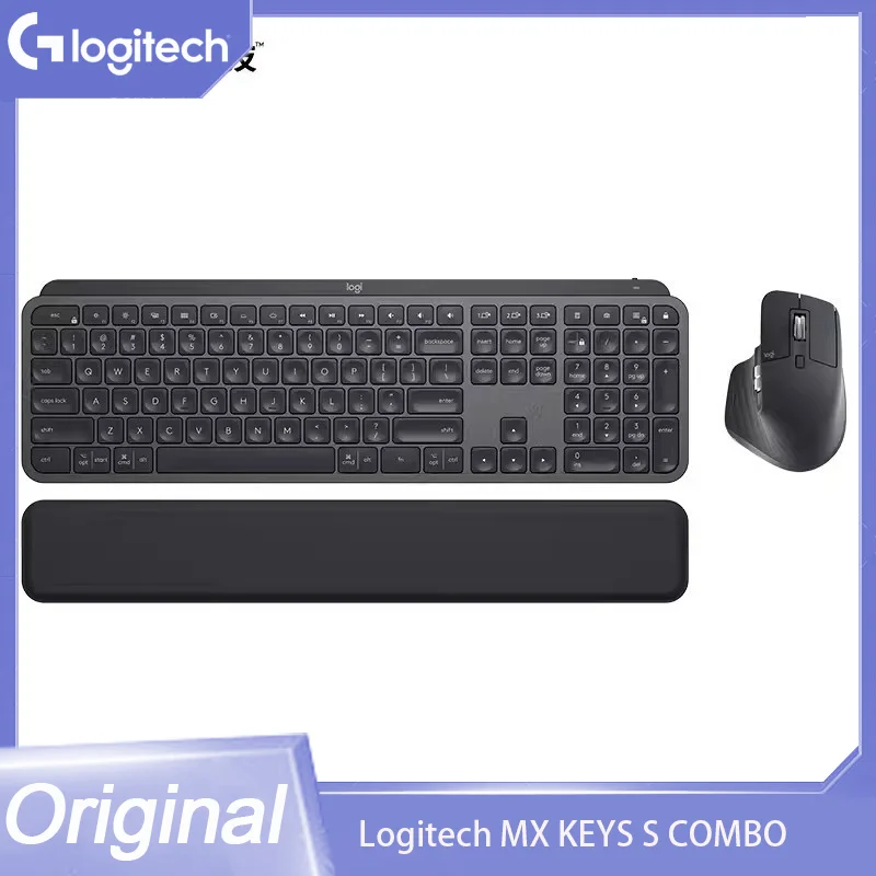 Logitech Mx Keys S Wireless Bluetooth Keyboard Type-C Charging Office 104 Key Charging Backlit Mute Portable Business For Laptop 1