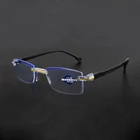 Frameless Anti-blue Light Reading Glasses Women Men Ladies Presbyopia Eyewear Diopter +1.0 +1.5 +2.0 +2.5 +3.5 +4.0 3