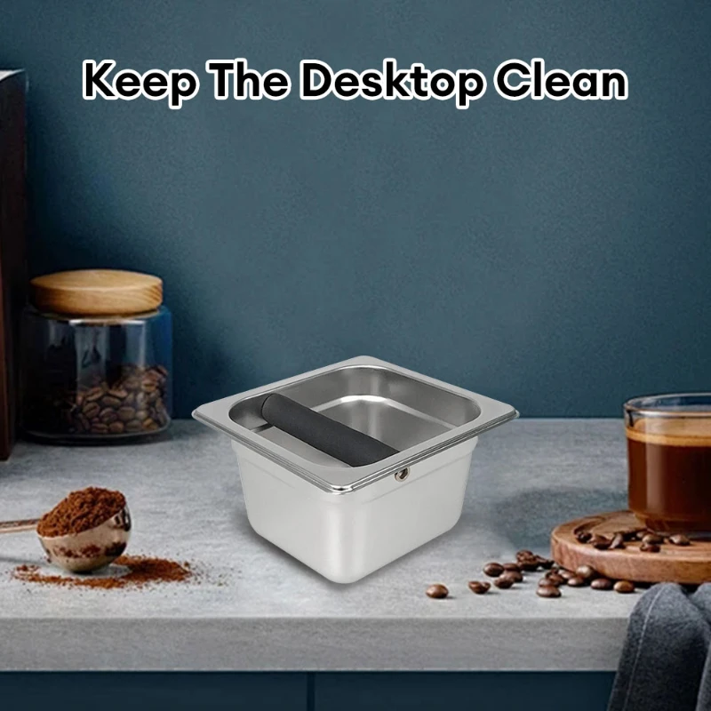 Coffee Knock Box Espresso Dump Bin for Barista Coffee Grind Anti-slip Espresso Dump Bin Grind Waste Bin Coffee Grounds Bucket