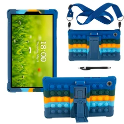 Durable Soft Silicone Kids Tablet Case with Kickstand - Lenovo Tab One 2025 (CamoBlue)