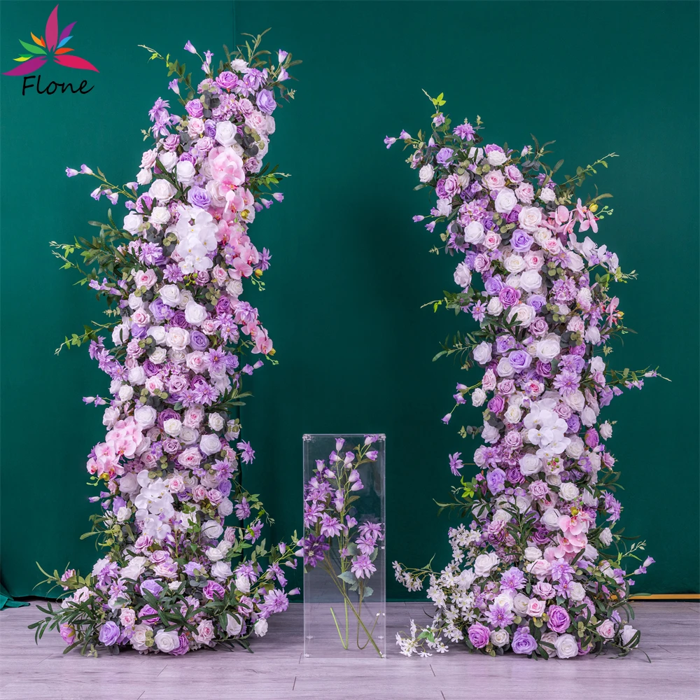 

8ft Artificial Purple White Silk Flower Arrangement for Wedding Decoration Mariage Fleurs Artificielles Mariage Sztuczne Kwiaty