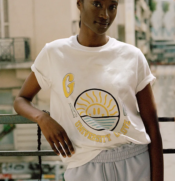 

Футболка женская с коротким рукавом и круглым вырезом, модный винтажный топ с принтом, брендовая Дизайнерская одежда из хлопка, на лето