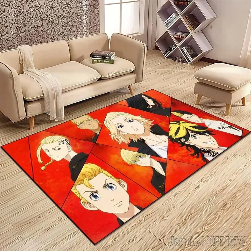 Tokyo R-Revengers Pattern Rug Carpet for Living Room Bathroom Mat Carpet for Bedroom Kid's Room Home Decor Anime Rug 3
