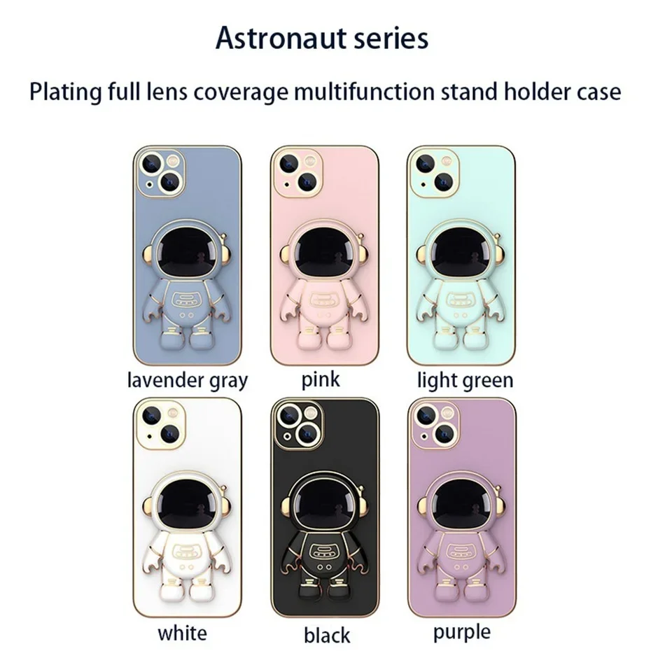 Astronaut Space Plating Holder Candy Color Silicone Stand Case