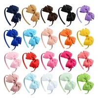1 Piece Ribbon Handmade Hair Bows Hairbands for Baby Girls 20 Colors Cute Bowknot Solid Headband Headwear Baby Hair Accessories 6