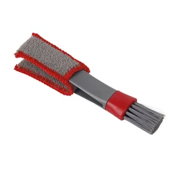 Dual-Head Auto Interior Cleaning Brush for Air Vents and Grilles (Red gray)