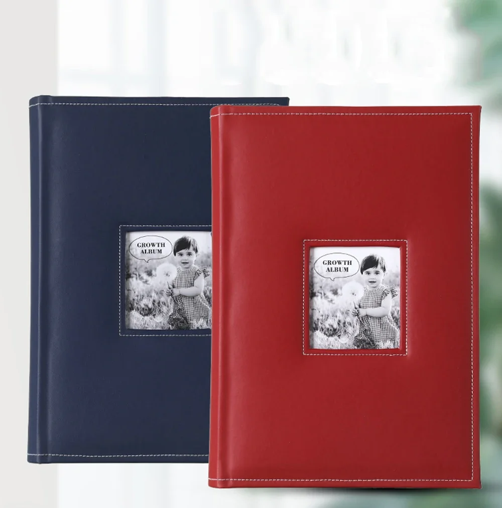 

Retro Photo Album 6 Inches 300 Photos Family Growth Large Capacity High-definition Laminated Insert Album High-end PU Leather