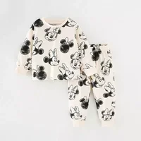 0-4 Year Children's Clothes Set Autumn Winter New Cartoon Home Wear Baby Boys Girls Pajamas Two Piece Cotton Kids Clothing Sets 1