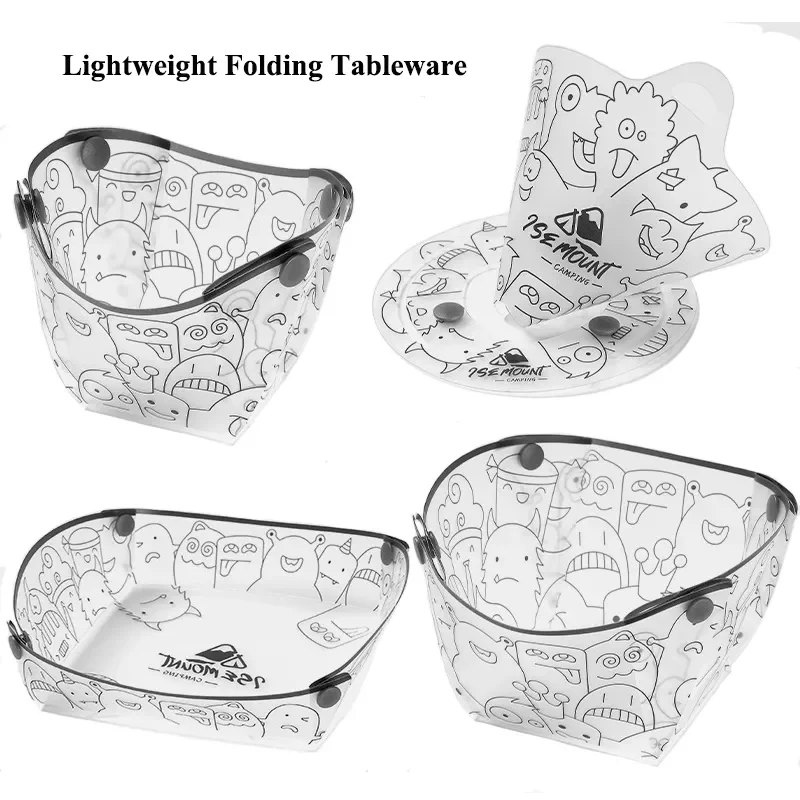 Description Picture 2 of itemOutdoor Lightweight Folding Tableware Portable Bowl Dinner Plate Coffee Filter Funnel Water Cup Multi-purpose Camping Tableware