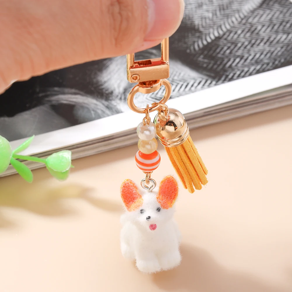 Aihua Niedlicher flauschiger Tier-Schlüsselanhänger, schöner Welpe-Hund, Schlüsselanhänger für Frauen und Mädchen, Handtasche, Anhänger, DIY-Schlüsselanhänger, Schmuck, Geschenke