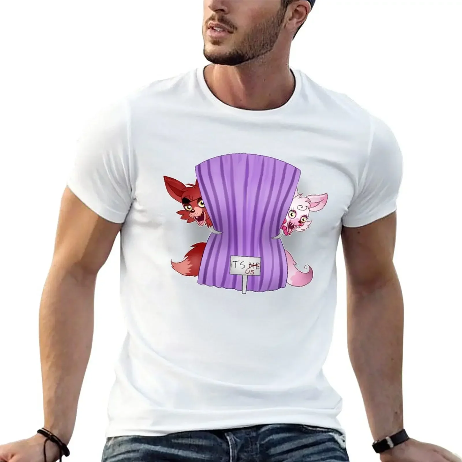 Siamo Noi! -Foxy & Mangle T-Shirt Animal Prinfor Boys New Edition Magliette Alte Da Uomo