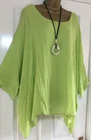 2023 automne femmes vêtements mode manches chauve-souris couleur unie ample col rond 3/4 manches décontracté élégance Femme Blouse haut pour femme 5