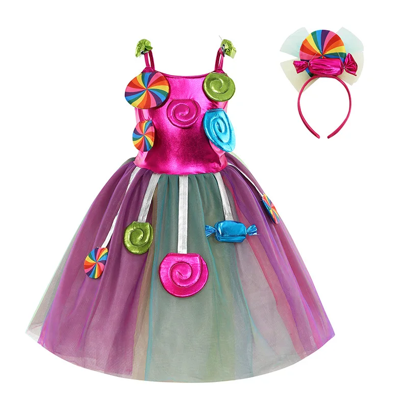 baby girl skirt clothes Baby Girls Candy Dress Costume Sweet Girls Clothes Halloween Cosplay Chrismtas Candy Costume Kids Carnival Party Tutu Dress skirt dress for baby girl Dresses