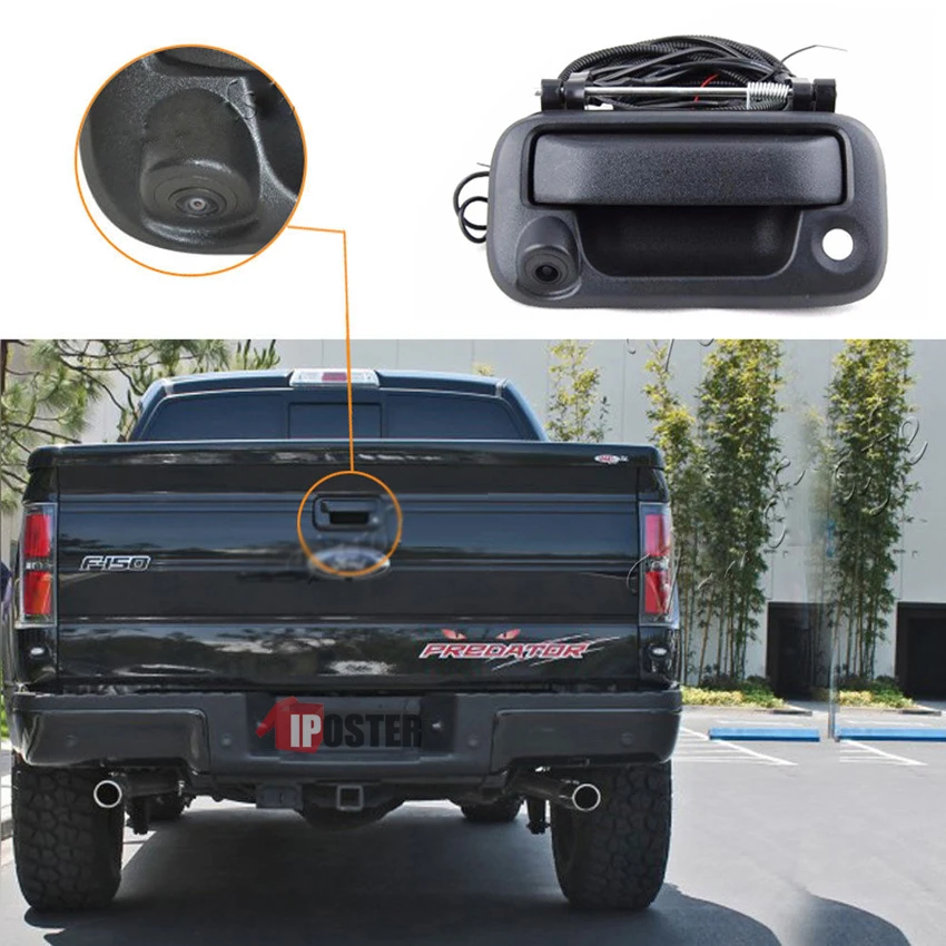 iPoster 5''  Car Rear View  Monitor Trunk Handle Rear View Reverse HD Camera Night Vision For Ford F150 F250 F350 F450 2008-2014