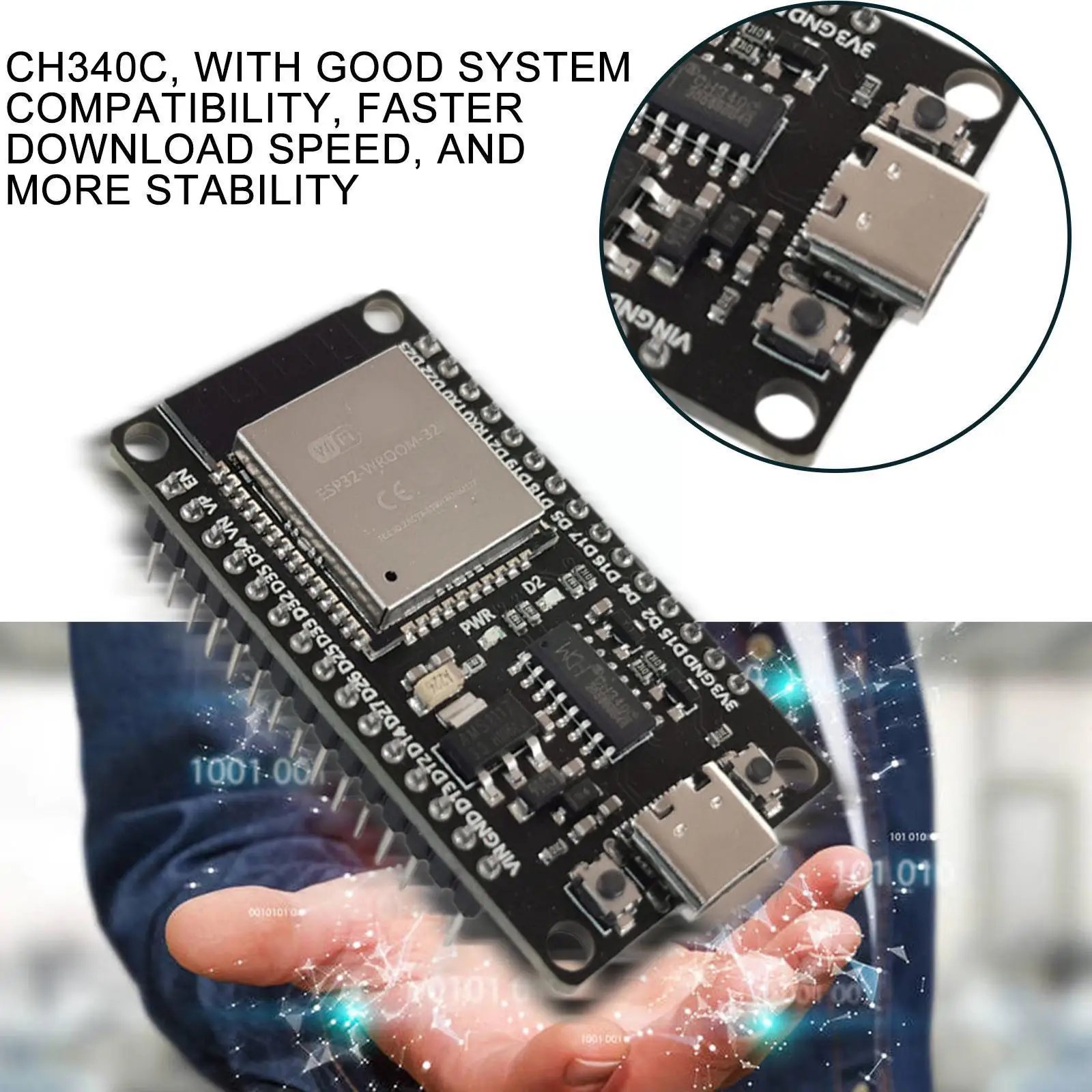

ESP32 Development Board TYPE-C USB CH340C WiFi+Bluetooth Dual VK Core De ESP32 Ultra-low Power K0R8