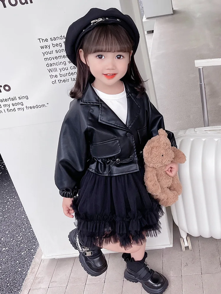 leather boots and dress Olivia Black Vegan Leather Dress