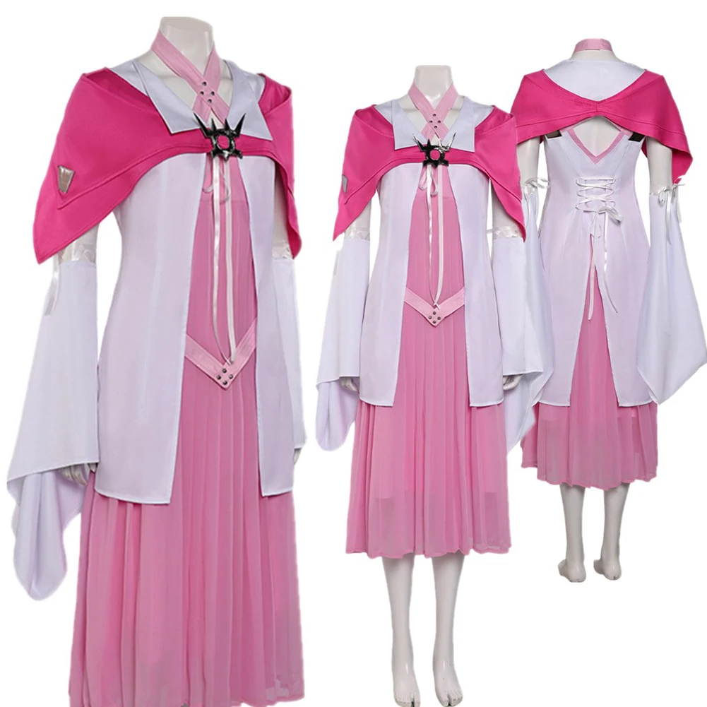 

Adult Final Cos Fantasy Aerith Gainsborough Cosplay Costume Women Dress Cape Cloak Dress Outfits Halloween Carnival Party Suit