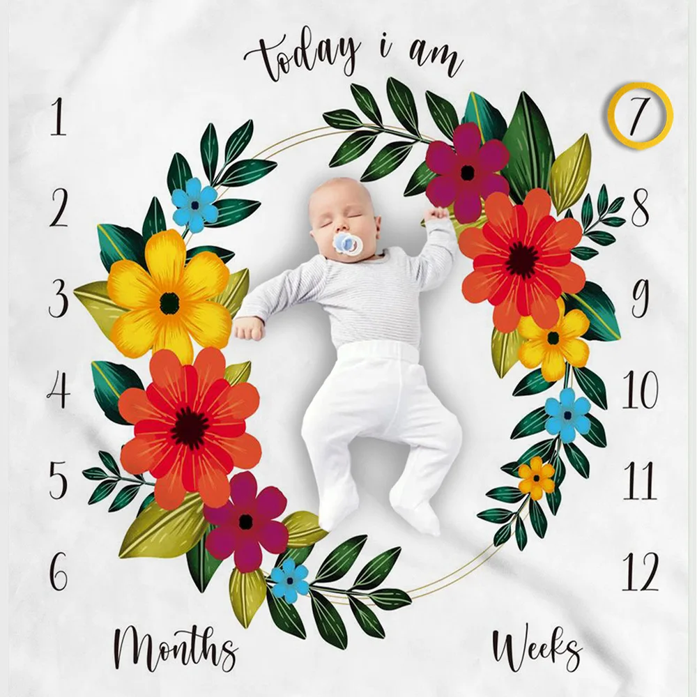 Tapestry Decorations Baby Photography Blanket Props Baby Milestone Anniversary Tapestry Receving Background Monthly Blanket For Shooting Photos