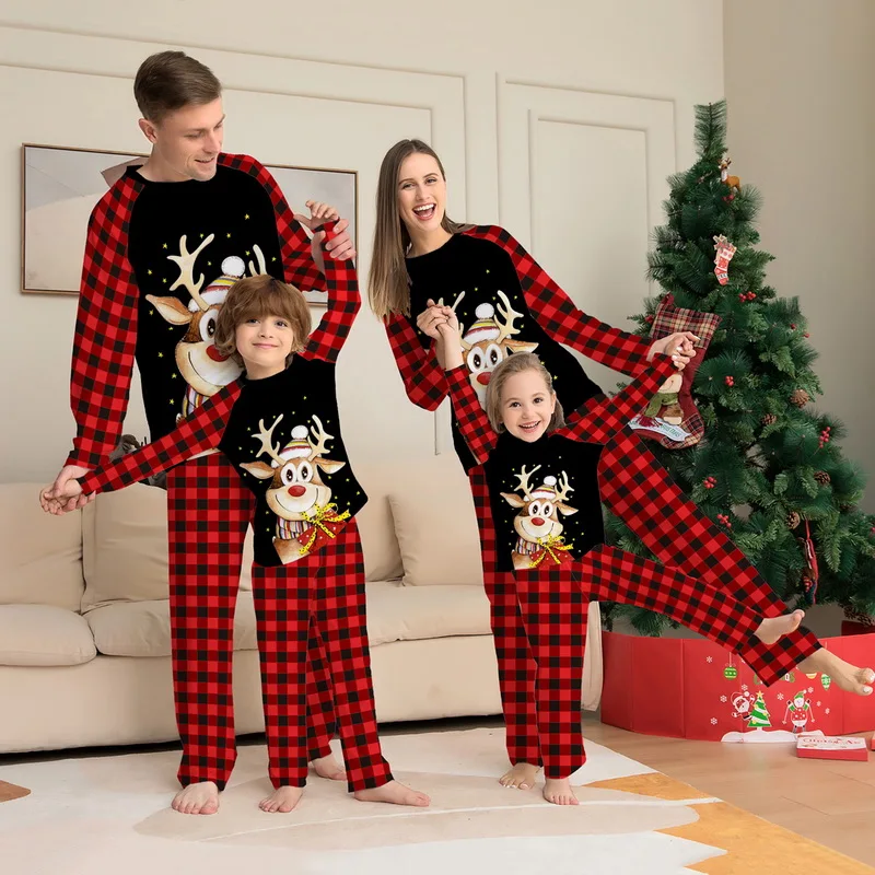 Christmas Family Pajamas Set 2 Pieces Cute Print Comfortable