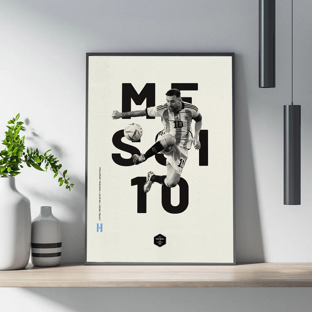 Football Star Messi Ronaldo Poster Wall Art Decoration Painting Without Frame Room Home Decor Soccer Club Fans Collection Gifts
