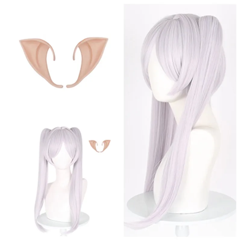 

Anime Sousou No Frieren Frieren Cosplay Wig Elf Ear Heat Resistant Synthetic Hair Carnival Halloween Party Fantasy Costume Props