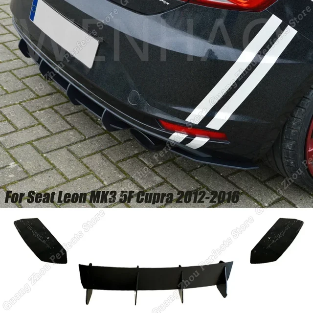 3Pcs Front Bumper Splitter Lip Diffuser Chin Body Kits Guard For Seat Leon  3 MK3 5F 2012-2016 Gloss Black Tuning Accessories - AliExpress