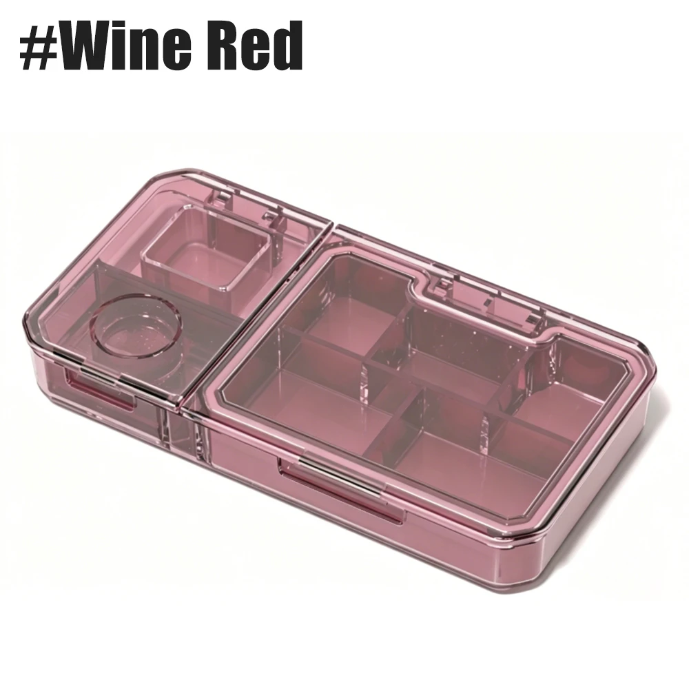 Compact Pill Organizer with Cutter and Crusher - Travel-Friendly Medicine Holder for Vitamins and Supplements