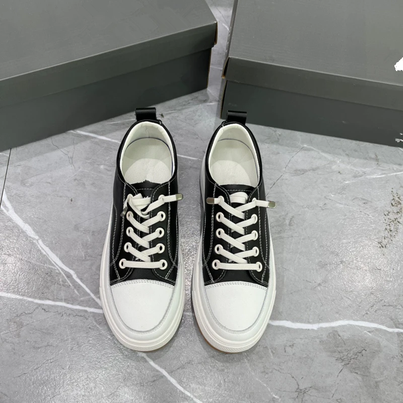 Withered Solid Color Simple Casual Sneaker Shoes Fashion Women's Shoes Girls Geuine Leather Soft Shoes Women