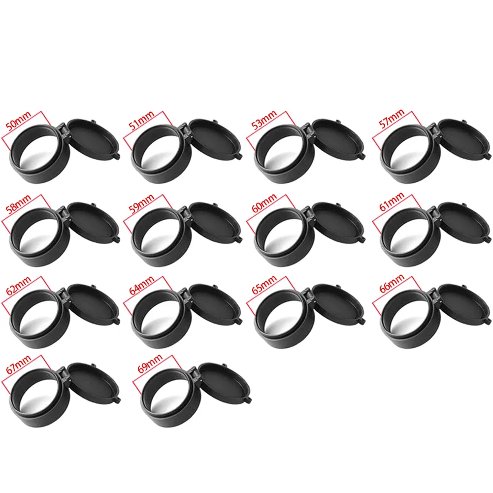 Dia 25-58mm Rifle Scope Lens Cover Flip Spring Up Quick Open Lens Protection Cover Dust Cap for Hunting Binoculars Scopes Sight