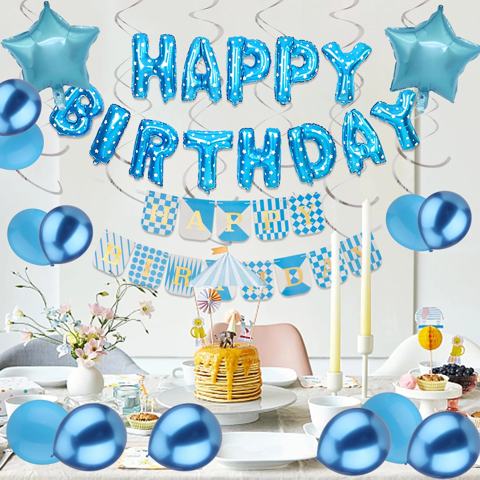 

11 X Multi Set 16 4ft Blue Paper Card Birthday Banner For Birthday Party Birthday Decorations Happy Birthday Sign Happy
