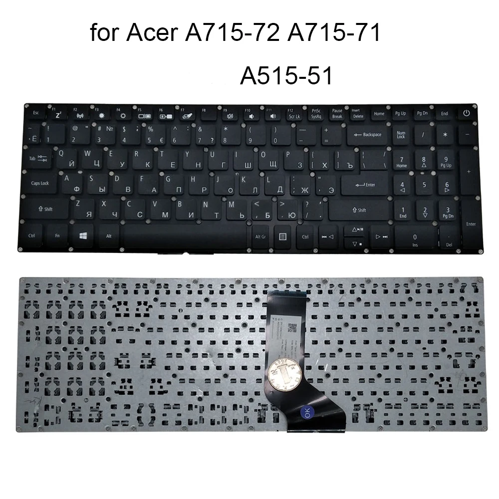 Teclado do Portátil Russo para Acer Aspire A51551 A515-51g A71572 A715-71 A715-72g A717-72 ru Backlight Teclados Lv5t-a80bwl