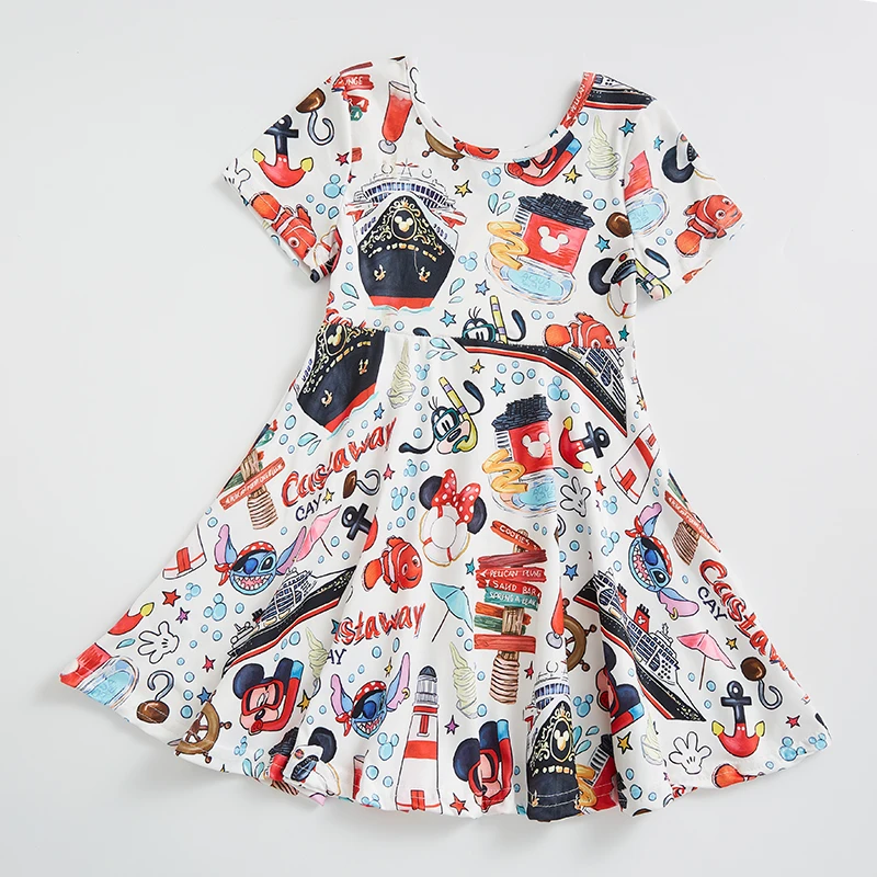 Disney-vestido filha mãe e filho, roupas família, vestido match