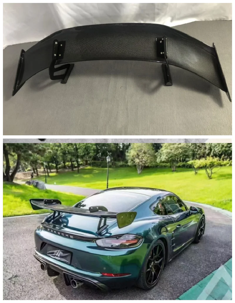Per Porsche Cayman 981 718 987 Boxster Gt4 2016-2023 Fibra Di Carbonio Di Alta Qualità E Fpr Car Rear Trunk Lip Splitter Spoiler Wing