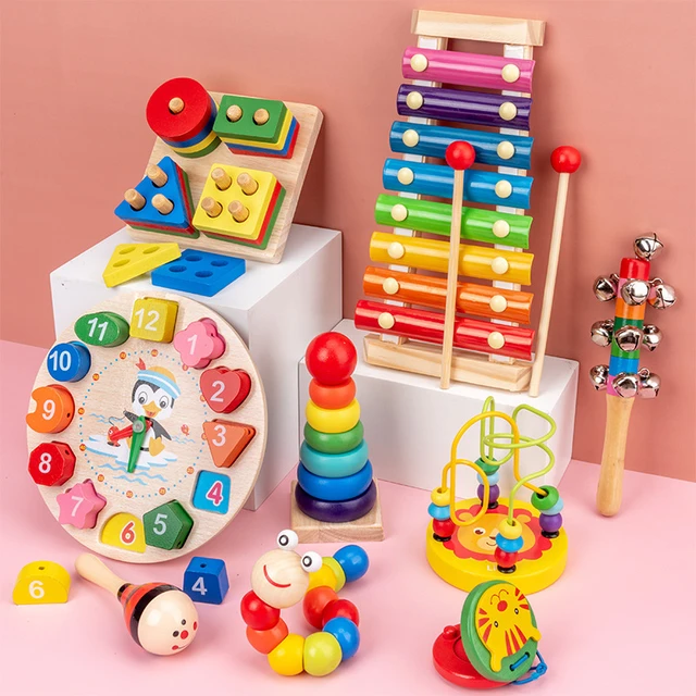 Inactivo trabajo Viento Rompecabezas de madera 3D Montessori para bebés, juegos educativos para  niños de 1, 2 y 3 años _ - AliExpress Mobile