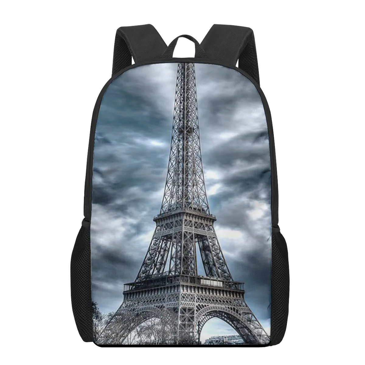 Eiffel Tower 3D Print Book Bags Back to School Bag Set for Boys Girls Kids Backpack Stylish Elementary Children Backpacks Bagpac