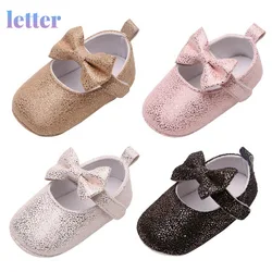 Chaussures respirantes antidérapantes pour bébés filles, chaussures de princesse à nœud doux, peu profondes, pour premiers pas 