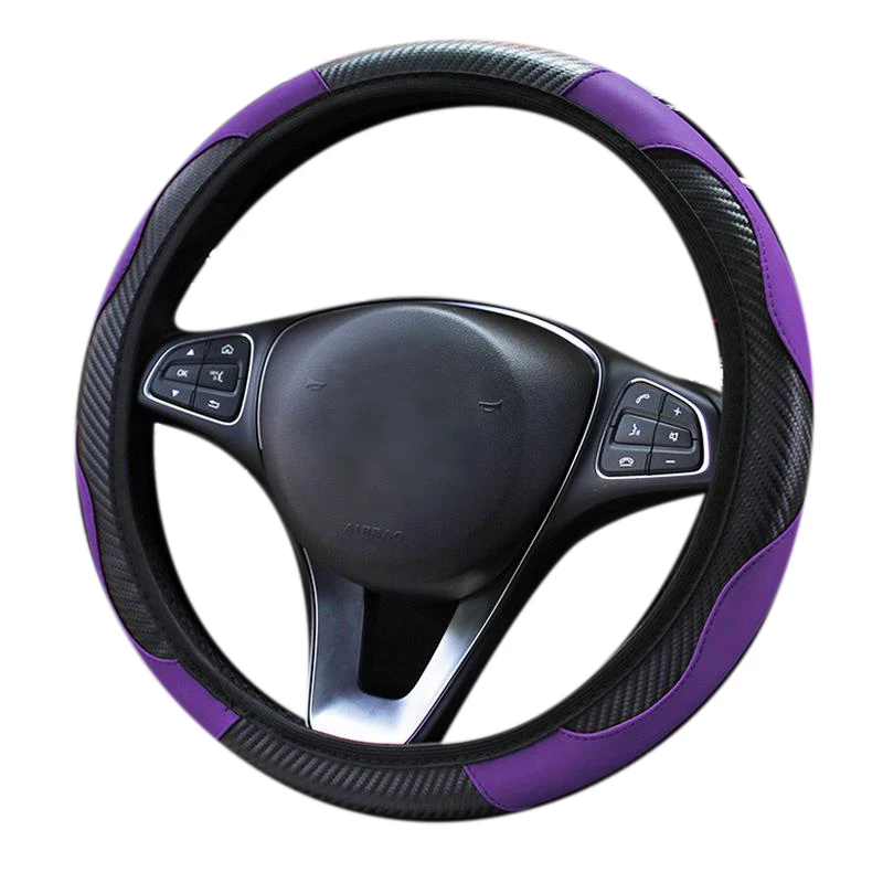 

Car Steering Wheel Cover Breathable Non-Slip Steering Covers Internal Accessories Suitable for Car Decoration Purple