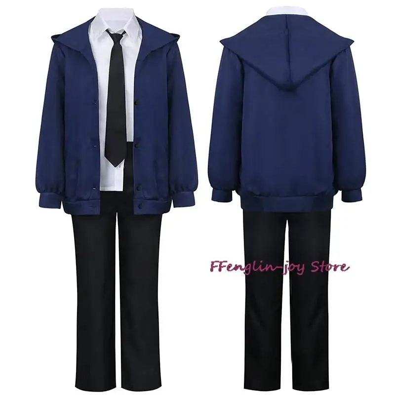 

Anime Power Cosplay Jacket Chainsaw Man Cosplay Costume Blue Red Coat Wig Uniform Clothing Suit Halloween Costumes for Women