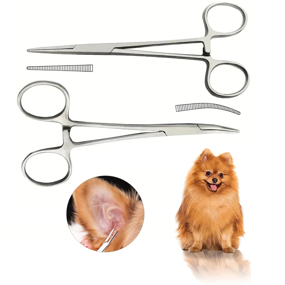 StainlessSteelDogNoseEarHairTweezersHemostatLockingForceps