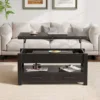Coffee Table Lift Top, Multi-Function Convertible Coffee Table with Drawers and Hidden Compartment, Coffee Table Converts 2