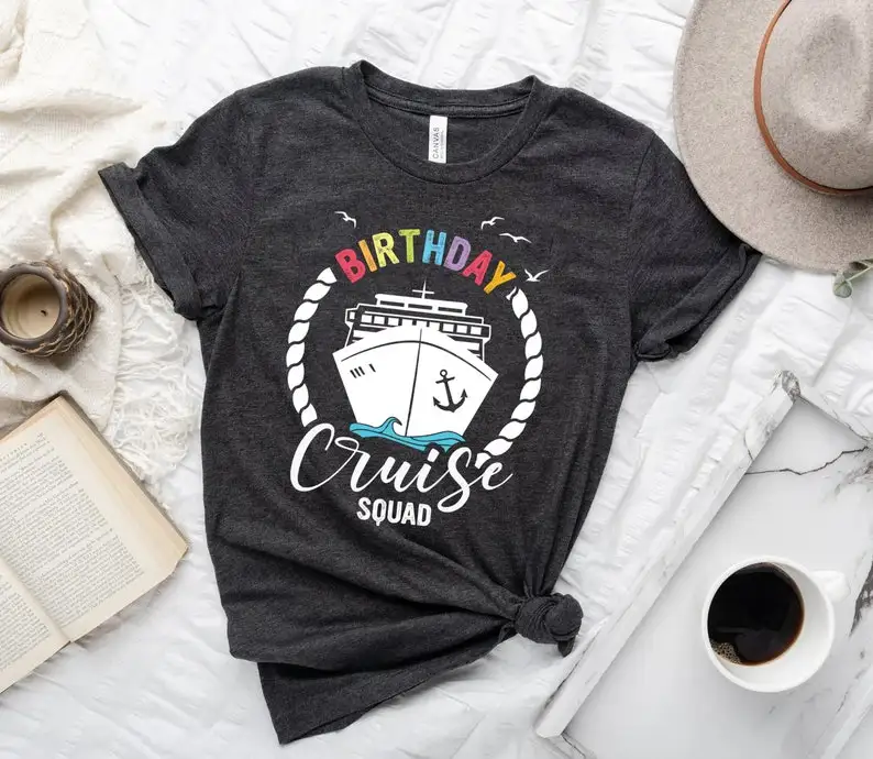 

Birthday Cruise Crew Shirt Birthday Party Cruise Squad 2023 Squad Short Sleeve Top Tees O Neck 100% cctton Fashion Harajuku y2k