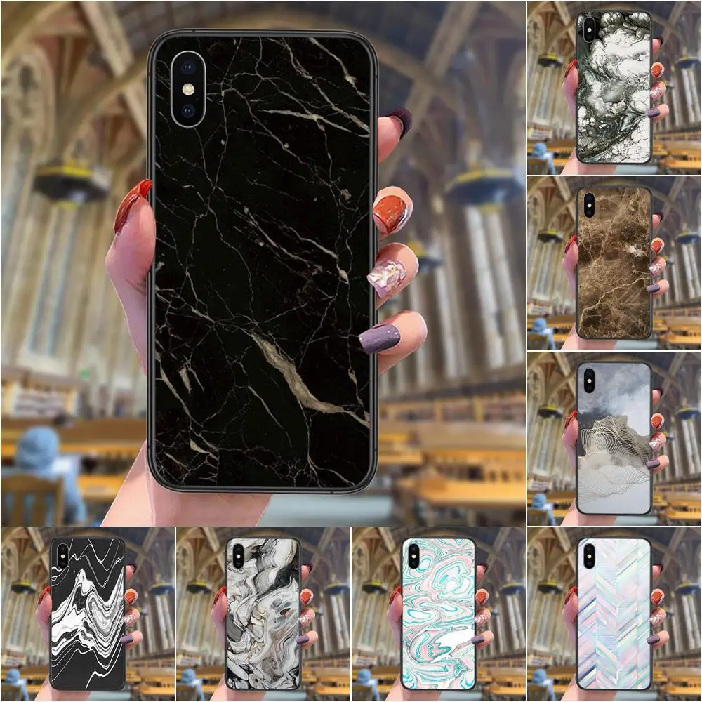 Per Apple Iphone 13 12 Mini 11 Pro Xs Max Xr X 8 7 6S 6 Plus 5S Se Nero Impermeabile 3D Paraurti Nero Oro Rosa Marmo Split Les