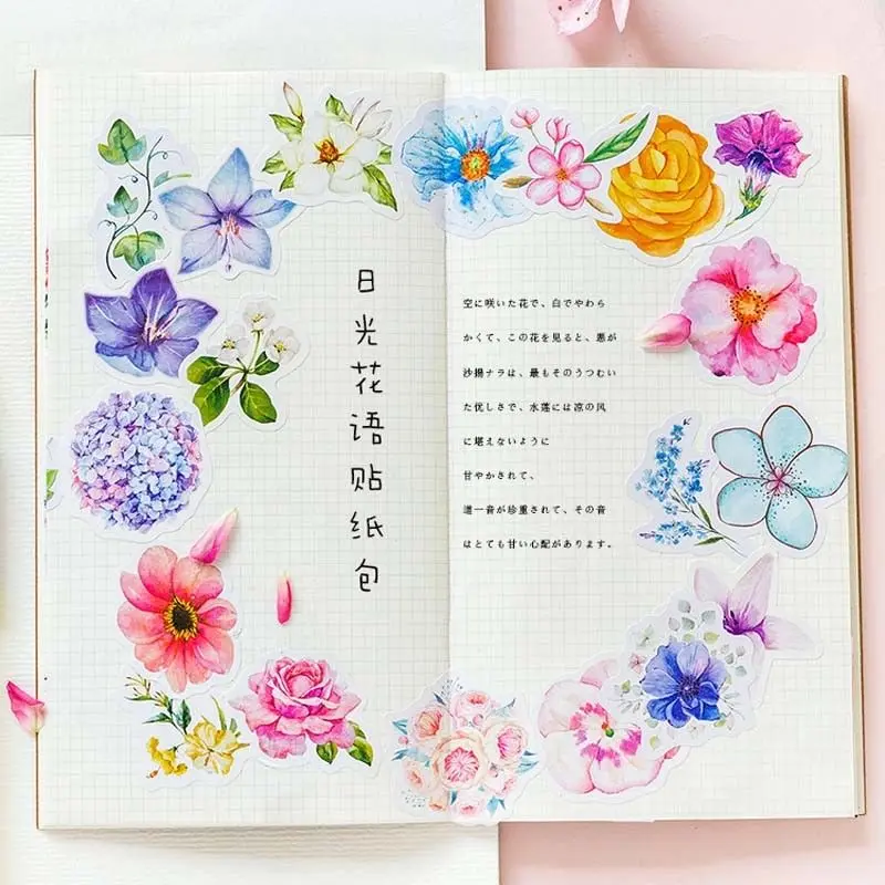 

45Pcs Cute DIY Flower Stickers Kawaii Stationery Scrapbooking Journal Stickers Flowers & Plants Stickers