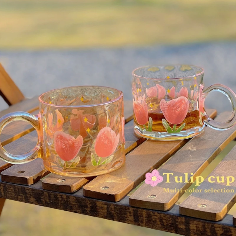 Clear Glass Mug  Glass Tea Cups - 1 420ml 14oz Clear Tea Cups Heat  Resistant Pattern - Aliexpress