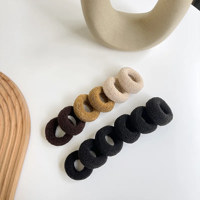 6pcs/bag Korean High Elastic Hair Bands Thick Hair Rope Ring Updo Ties Headwear Girls Kids Women Girls Hair Styling Accessories 4