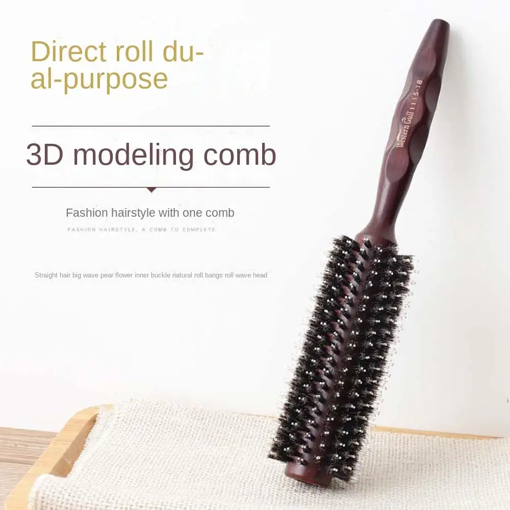 

Hair Styling Tool Porcine Bristle Curly Hair Comb Hairdressing Hair Accessories Rolling Curly Comb Nylon Anti Static