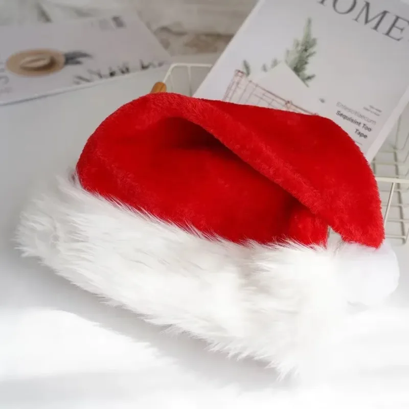 Christmas Beanie Hat Santa Hat Children Long Velvet Hat High Quality Christmas Xmas Soft Decor Gift Adult New Holiday Party Decorations Non-woven